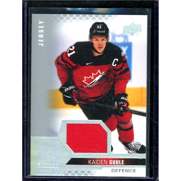 2022-23 Upper Deck Team Canada Juniors Jerseys #13 Kaiden Guhle