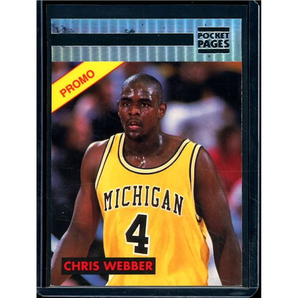 1993 Pocket Pages Chris Webber Basketball Promo Card