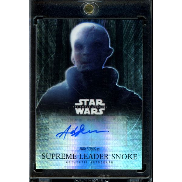 2016 Topps Chrome Star Wars Auto Refractors Andy Serkis as Supreme Leader Snoke 26/50 BV $300