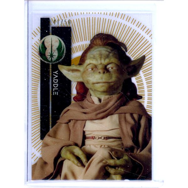 2015 Topps Star Wars High Tek Gold Rainbow #70 Yaddle 41/50