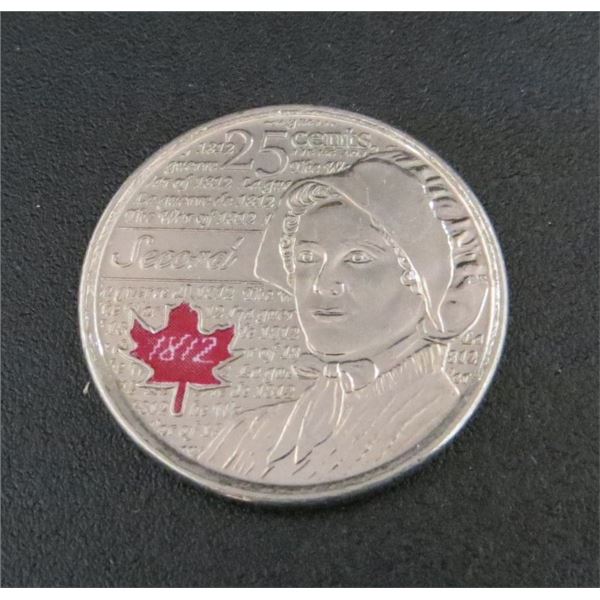 2013 Canadian Colorized Quarter Laura Secord 25 Cent Coin