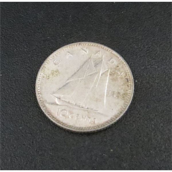 1950 Canadian Silver 10 Cent Coin
