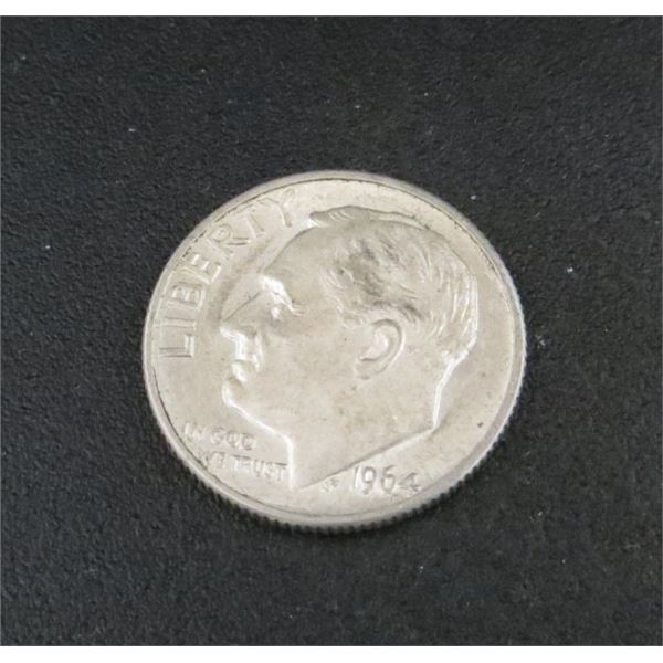 1964 USA Silver 10 Cent Coin