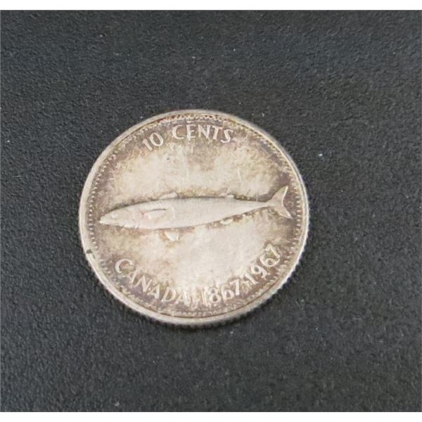 1967 Canadian Silver 10 Cent Coin