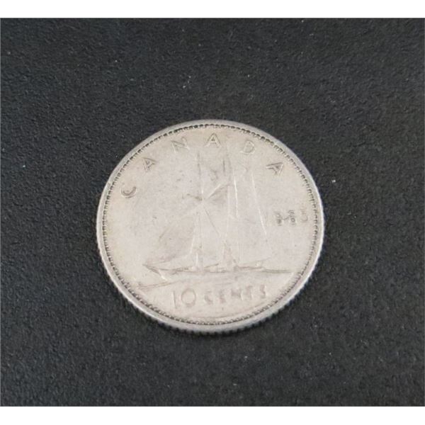 1965 Canadian Silver 10 Cent Coin