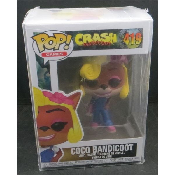 New Funko Pop Crash Bandicoot Coco Bandicoot #419 with soft Protector BV $30