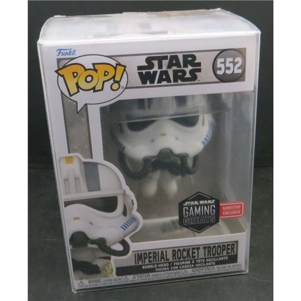 New Funko Pop Star Wars Imperial Rocket Trooper #552 with soft protector BV $25