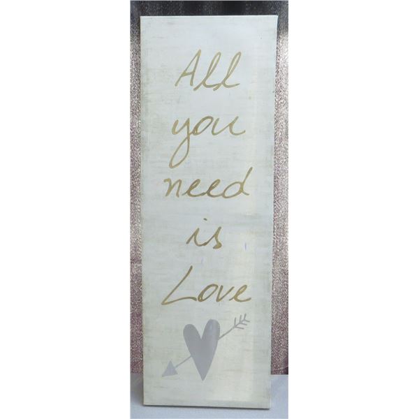 All You Need Is Love Wall Canvas Framed 36” long x 12” Wide