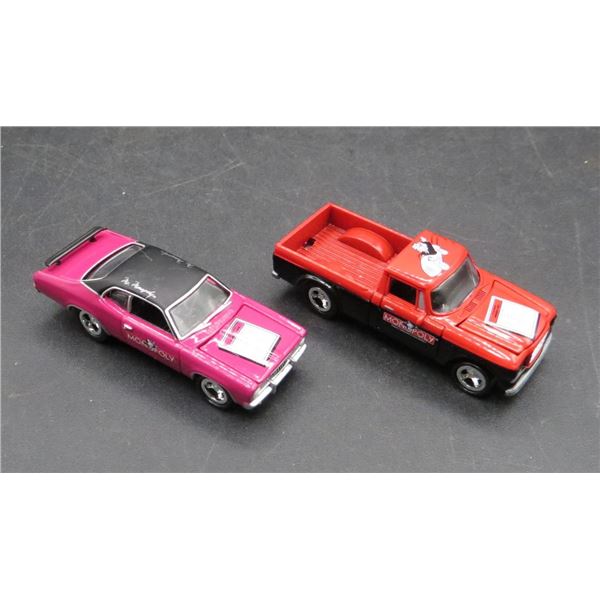 2 Johnny Lightning Monopoly Metal Die-Cast Plymouth Duster & Studebaker Pickup Truck