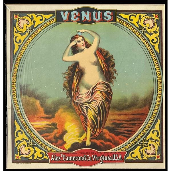 Vintage "VENUS" tobacco create label, ca. 1880-1900's