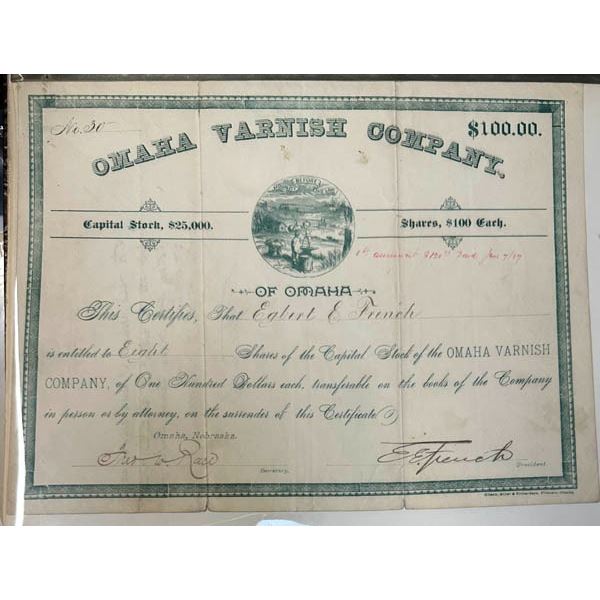 Vintage stock certificates, 1852-1948