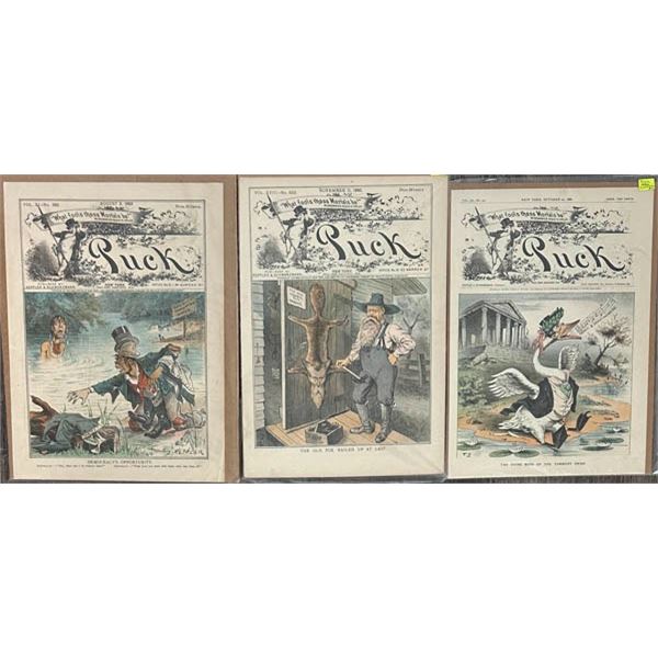 Political Memorabilia, Puck Magazine, political cartoons, 1876-1918