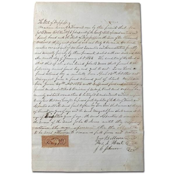 Freemen's Bureau-era legal apprenticeship bond, 1866