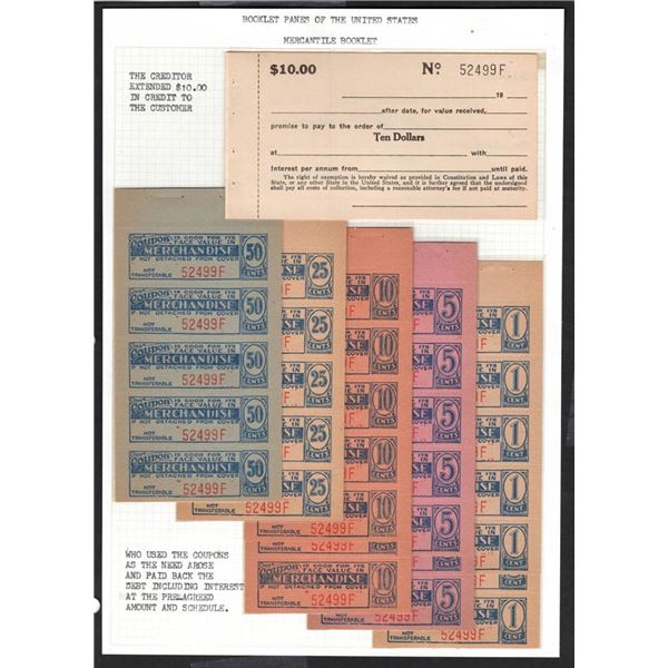Vintage mercantile coupons in booklet panes