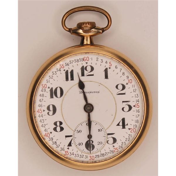 Burlington Watch Co. vintage pocket watch, 14kt yellow gold