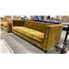 Image 2 : GOLD VELVET 90"W BUTTON BACK COUCH