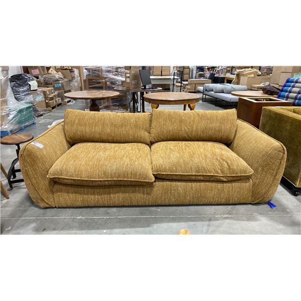 BROWN 94"W UPHOLSTERED COUCH
