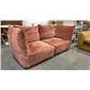 Image 2 : ROSE COLORED TWO PIECE UPHOLSTERED SOFA