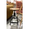 Image 2 : WOODEN TOP METAL LEG STOOL & A WHITE BARSTOOL