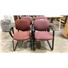 Image 1 : FOUR MAROON UPHOLSTERED CLIENT CHAIRS