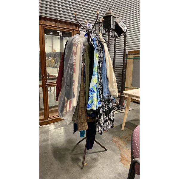 COAT RACK WITH ASSORTED SET DEC CLOTHING