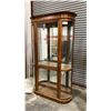 Image 1 : DARK WOODEN ILLUMINATED DISPLAY CABINET - APPROX. 52"W X 14"D 80"H *MISSING GLASS SHELVES*