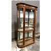 Image 2 : DARK WOODEN ILLUMINATED DISPLAY CABINET - APPROX. 52"W X 14"D 80"H *MISSING GLASS SHELVES*