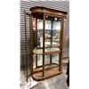 Image 3 : DARK WOODEN ILLUMINATED DISPLAY CABINET - APPROX. 52"W X 14"D 80"H *MISSING GLASS SHELVES*