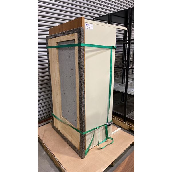 FOUR DRAWER WOODEN TOP/METAL LEG DESK - APPROX. 60"W X 30"D X 30"H & A MARBLE COUNTERTOP - APPROX.