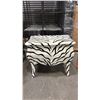 Image 1 : TWO DRAWER ZEBRA PATTERNED SIDE TABLE