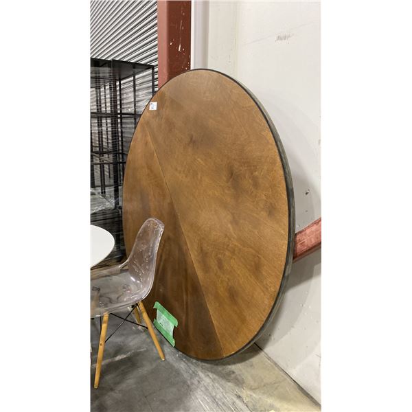 DARK WOODEN DINING TABLE TOP - APPROX. 67" DIAMETER *NO LEGS*