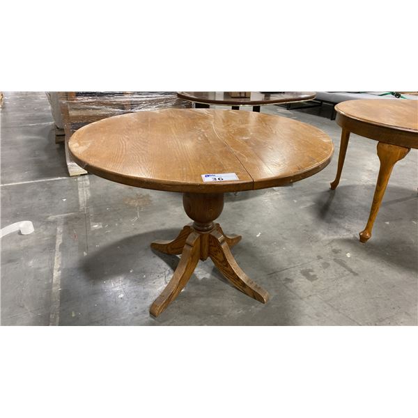 VINTAGE ROUND 30"H WOODEN DINING TABLE - APPROX. 41 1/2" DIAMETER