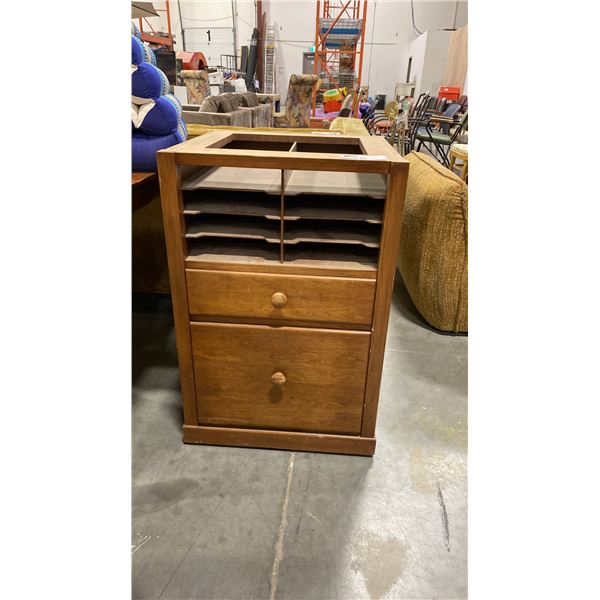 MOBILE WOODEN STORAGE CABINET