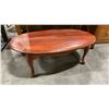 Image 2 : RECTANGULAR WOODEN DINING TABLE - APPROX. 57"W X 33"D X 29"H & A OVAL COFFEE TABLE