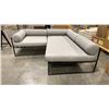 Image 2 : TWO PIECE METAL OUTDOOR PATIO LOUNGER SET WITH GREY CUSHIONS
