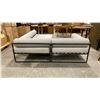 Image 3 : TWO PIECE METAL OUTDOOR PATIO LOUNGER SET WITH GREY CUSHIONS