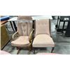 Image 2 : WOODEN ROCKING CHAIR, VINTAGE BUTTON BACK CHAIR & TWO MATCHING CLIENT CHAIRS