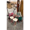 Image 1 : TRICYCOO CHILDRENS TRICYCLE, WAGON, TWO CHAIRS & A BIRD CAGE
