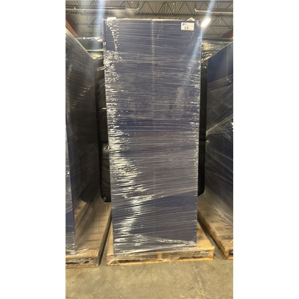 TWO FOUR SECTION DARK BLUE STORAGE LOCKERS WITH ELECTRONIC PASSCODE ENTRY