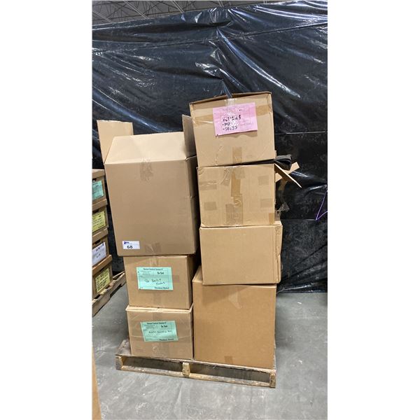 PALLET OF SET DEC PROPS/DECORATIONS - PET BOWLS, FEEDERS, DECORATIVE POTS, LAMPS, CURTAINS & MORE