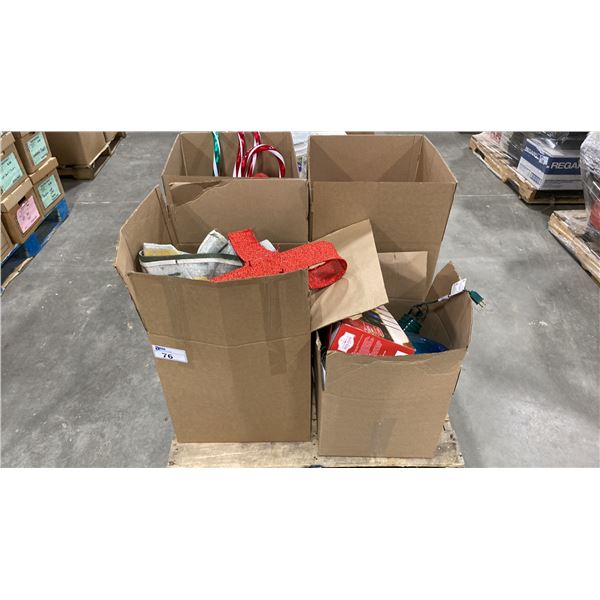 PALLET OF SET DEC PROPS/DECORATIONS - CHRISTMAS DECORATIONS & MORE *MUST TAKE ALL*