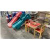 Image 2 : TWO CHILDRENS SLIDES & A TABLE + CHAIR SET