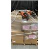 Image 1 : PALLET OF SET DEC PROPS/DECORATIONS - HANGING WOODEN DECOR, STARFISH, SHELL ART, CHILDRENS BIKE &