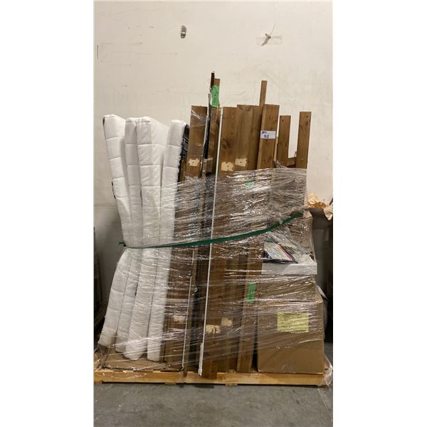 PALLET OF SET DEC PROPS/DECORATIONS - BEDS, BED LINENS, WALL LAMPS & MORE *MUST TAKE ALL*