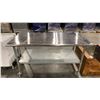 Image 3 : MOBILE STAINLESS STEEL TWO TIER PREPARATION TABLE - APPROX. 60"W X 30"D X 35"H
