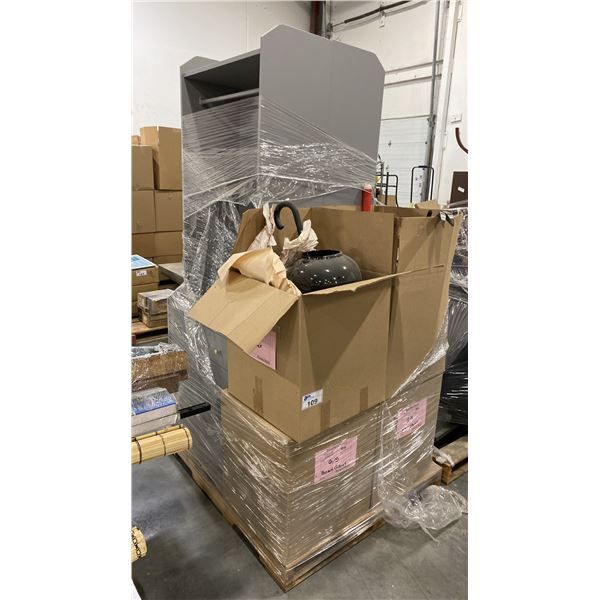 PALLET OF SET DEC PROPS/DECORATIONS - GREY WARDROBE, BOARD GAMES, BACKPACKS & MORE *MUST TAKE ALL*