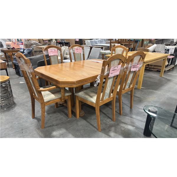 SIX SEAT DINING TABLE WITH 6 DINING CHAIRS - APPROX. 66"W X 41"D X 29 1/2"H