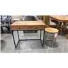 Image 1 : TWO DRAWER DESK & A SMALL ROUND SIDE TABLE
