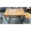 Image 2 : TWO DRAWER DESK & A SMALL ROUND SIDE TABLE