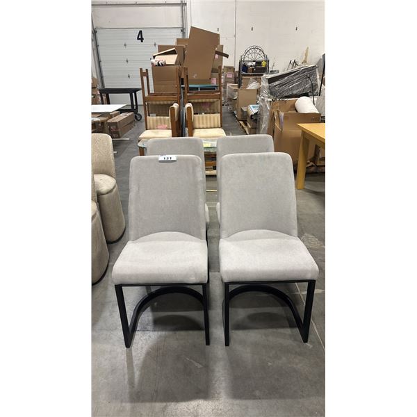 FOUR GREY DINING CHAIRS